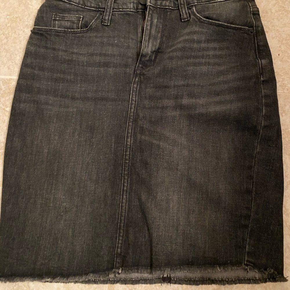 Black jean mini skirt